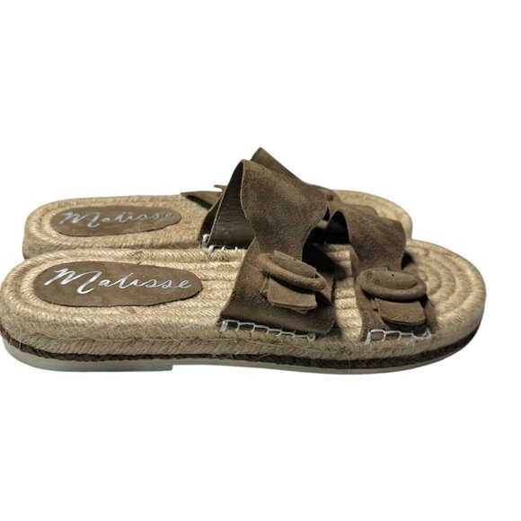 Matisse CAPE suede flat espadrille womens double buckle sandals size 9 new - Picture 2 of 8